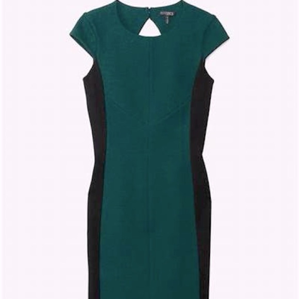 Intermix Green and Black Body-Con Dress, Medium